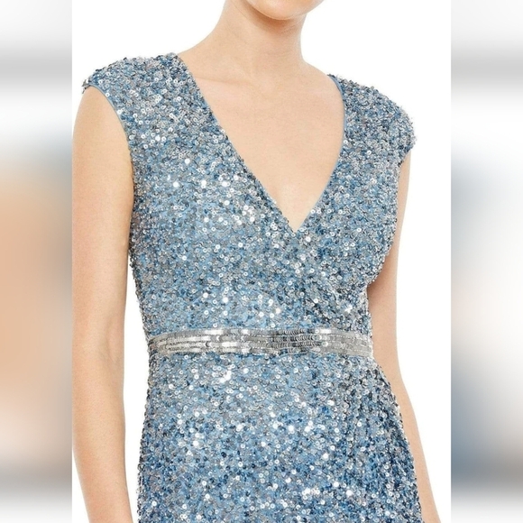 Mac Duggal Dresses & Skirts - Mac duggal 5489 size 14 Blue Cap Sleeve Ombre Gown NWT  MOB